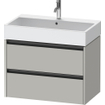 Duravit Ketho 2 meuble sous-lavabo avec 2 tiroirs 78,4x46x54,9cm avec poignées anthracite gris béton mat SW772647