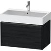 Duravit Ketho 2 meuble sous-lavabo avec 1 tiroir 78.4x46x44cm avec poignée chêne anthracite noir mat SW772862