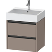 Duravit Ketho 2 meuble sous-lavabo - 2 tiroirs - 58.4x46x54.9cm - poignées anthracite - basalte mat SW772709