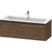 Duravit Ketho 2 meuble sous-lavabo avec 1 tiroir pour lavabo simple 121x48x44cm avec poignée anthracite noyer foncé mat SW772855