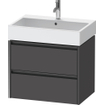 Duravit Ketho 2 meuble sous-lavabo avec 2 tiroirs 68.4x46x54.9cm avec poignées graphite anthracite mat SW772360