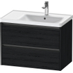 Duravit Ketho 2 meuble sous-lavabo avec 2 tiroirs pour vasque à droite 78,4x45,5x54,9cm avec poignées chêne anthracite noir mat SW772030