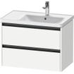 Duravit Ketho 2 meuble sous-lavabo avec 2 tiroirs pour vasque à droite 78.4x45.5x54.9cm avec poignées anthracite blanc mat SW772349