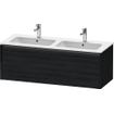 Duravit Ketho 2 meuble bas sous lavabo avec 1 tiroir pour double lavabo 128x48x44cm avec poignée chêne noir mat anthracite SW772301