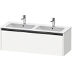 Duravit Ketho 2 meuble sous-lavabo avec 1 tiroir pour double vasque 128x48x44cm avec poignée anthracite blanc mat SW771841