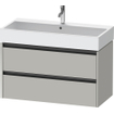 Duravit Ketho 2 meuble sous-lavabo avec 2 tiroirs 98.4x46x54.9cm avec poignées gris béton anthracite mat SW771982