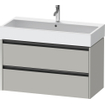 Duravit Ketho 2 wastafelonderbouwkast met 2 laden 98.4x46x54.9cm met grepen antraciet betongrijs mat SW771982