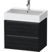 Duravit Ketho 2 meuble sous-lavabo avec 2 tiroirs 68.4x46x54.9cm avec poignées chêne anthracite noir mat SW772306