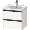 Duravit Ketho 2 Meuble sous-lavabo - 2 tiroirs - 58.4x45.5x54.9cm - poignées anthracite - blanc super mat SW772763
