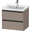 Duravit Ketho 2 meuble sous-lavabo avec 2 tiroirs 63.4x45.5x54.9cm avec poignées basalt anthracite mat SW772214