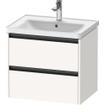 Duravit ketho 2 meuble sous lavabo avec 2 tiroirs 63.4x45.5x54.9cm avec poignées blanc anthracite super mat SW772244