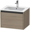 Duravit Ketho 2 meuble sous-lavabo avec 1 tiroir 61x48x44cm avec poignée chêne anthracite terra mat SW772040