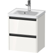 Duravit Ketho 2 Meuble sous-lavabo - 2 tiroirs - 48.4x37.5x54.9cm - poignées anthracite - blanc brillant SW772328