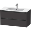 Duravit Ketho 2 meuble sous-lavabo avec 2 tiroirs 101x48x55cm avec poignées anthracite graphite supermat SW772029