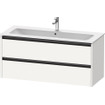 Duravit Ketho 2 meuble sous-lavabo avec 2 tiroirs pour lavabo simple 121x48x55cm avec poignées anthracite blanc mat SW772909