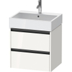 Duravit Ketho 2 meuble sous-lavabo - 2 tiroirs - 58.4x46x54.9cm - poignées anthracite - blanc brillant SW772943