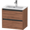 Duravit Ketho 2 meuble sous-lavabo avec 2 tiroirs 61x39x54.9cm avec poignées anthracite noyer mat SW772418