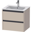 Duravit Ketho 2 meuble sous-lavabo avec 2 tiroirs 61x48x55cm avec poignées anthracite taupe supermat SW772426
