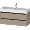 Duravit Ketho 2 meuble sous-lavabo avec 2 tiroirs pour lavabo simple 118.4x46x54.9cm avec poignées anthracite Linnen mat SW771842