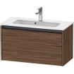 Duravit Ketho 2 meuble bas sous lavabo avec 1 tiroir 68x39x44cm avec poignée anthracite noyer foncé mat SW772223
