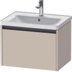 Duravit Ketho 2 meuble sous-lavabo avec 1 tiroir 63.4x45.5x44cm avec poignée anthracite taupe supermat SW771925