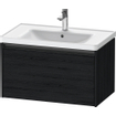 Duravit Ketho 2 meuble sous-lavabo avec 1 tiroir 78.4x45.5x44cm avec poignée chêne anthracite noir mat SW772865