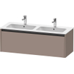 Duravit Ketho 2 meuble sous lavabo avec 1 tiroir pour double lavabo 128x48x44cm avec poignée anthracite basalt mat SW772055