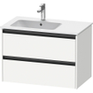 Duravit Ketho 2 meuble sous-lavabo avec 2 tiroirs pour vasque à poser à gauche 81x48x54,9cm avec poignées anthracite blanc mat SW772902