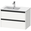 Duravit ketho meuble sous 2 lavabos avec 2 tiroirs pour lavabo à gauche 81x48x54.9cm avec poignées blanc anthracite mat SW772902