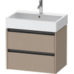 Duravit Ketho 2 meuble sous-lavabo avec 2 tiroirs 68,4x46x54,9cm avec poignées anthracite Linnen mat SW773091