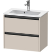 Duravit Ketho 2 meuble sous-lavabo avec 2 tiroirs 61x39x54,9cm avec poignées taupe anthracite mat SW772832