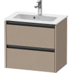 Duravit Ketho 2 meuble sous-lavabo avec 2 tiroirs 61x39x54.9cm avec poignées anthracite Linnen mat SW771806