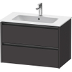 Duravit Ketho 2 meuble sous-lavabo avec 2 tiroirs 81x48x55cm avec poignées anthracite graphite supermat SW772970