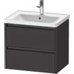 Duravit ketho 2 meuble sous lavabo avec 2 tiroirs 63.4x45.5x54.9cm avec poignées anthracite graphite super mat SW772346