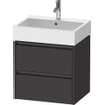 Duravit Ketho 2 meuble sous-lavabo - 2 tiroirs - 58,4x46x54,9cm - poignées anthracite - graphite super mat SW772980
