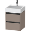 Duravit Ketho 2 meuble sous-lavabo - 2 tiroirs - 48.4x46x54.9cm - poignées anthracite - basalt mat SW772199