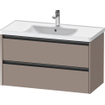 Duravit Ketho 2 meuble sous-lavabo avec 2 tiroirs 98.4x45.5x54.9cm avec poignées basalte anthracite mat SW771972