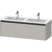 Duravit Ketho 2 meuble sous-lavabo avec 1 tiroir pour double lavabo 128x48x44cm avec poignée gris béton mat anthracite SW772191