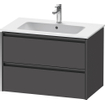 Duravit Ketho 2 meuble bas pour lavabo avec 2 tiroirs 81x48x55cm avec poignées graphite anthracite mat SW773002