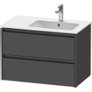 Duravit ketho 2 meuble sous lavabo avec 2 tiroirs pour lavabo droit 81x48x54.9cm avec poignées anthracite graphite mat SW772435