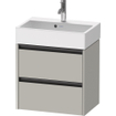 Duravit Ketho 2 Meuble sous-lavabo - 2 tiroirs - 58.4x39x54.9cm - poignées anthracite - gris béton mat SW772663