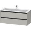 Duravit Ketho 2 meuble sous-lavabo avec 2 tiroirs pour lavabo simple 121x48x55cm avec poignées anthracite gris béton mat SW772656