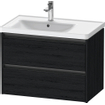 Duravit Ketho 2 Meuble sous-vasque avec 2 tiroirs pour vasque à poser à gauche 78,4x45,5x54,9cm avec poignées chêne noir mat anthracite SW772866