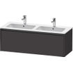 Duravit Ketho 2 meuble sous lavabo avec 1 tiroir pour double lavabo 128x48x44cm avec poignée anthracite graphite supermat SW772087