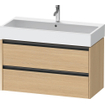 Duravit Ketho 2 meuble sous-lavabo avec 2 tiroirs 98.4x46x54.9cm avec poignées chêne naturel anthracite mat SW771782