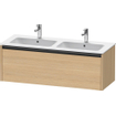 Duravit Ketho 2 meuble sous lavabo avec 1 tiroir pour double vasque 128x48x44cm avec poignée anthracite chêne naturel mat SW772238