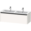 Duravit Ketho 2 meuble sous-lavabo avec 1 tiroir pour double lavabo 128x48x44cm avec poignée anthracite blanc super mat SW771890