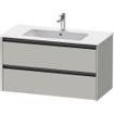 Duravit Ketho 2 meuble sous-lavabo avec 2 tiroirs 101x48x55cm avec poignées gris béton anthracite mat SW772183