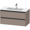 Duravit Ketho 2 meuble sous-lavabo avec 2 tiroirs 101x48x55cm avec poignées basalte anthracite mat SW771996