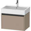 Duravit Ketho 2 meuble bas sous lavabo avec 1 tiroir 68.4x46x44cm avec poignée anthracite Linnen mat SW773059